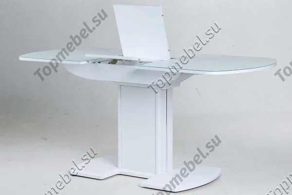 Стеклянный раскладной стол Гала-21 с центральной ножкой (80х120) - Столы