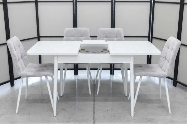 Обеденная группа (стол Ост белый и 4 стула Тетра) - Обеденные группы