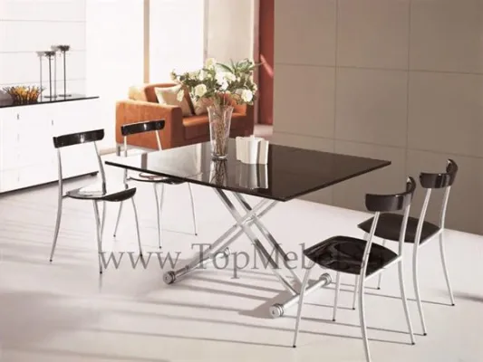 Стол трансформер Анжер В2166 Черный лак - Столы