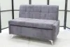 Кухонный прямой диван Авалон с ящиком (антивандальный, ножки хром)