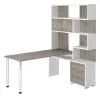 Компьютерный стол СР-420-170 - корпус белый жемчуг, фасады нельсон, столешница нельсон