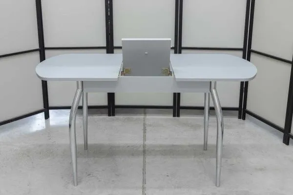 Стеклянный раскладной стол Гала-1 матовый (серый) - Кухонные столы