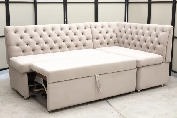 Кухонный угловой диван Денвер с каретной стяжкой - Кухонные диваны