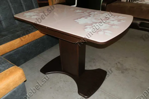 Стол Орион М72 на 1 ножке со стеклянной вставкой - Столы