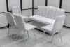Диван, 4 стула хром (серия Альт светло-серый)