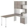 Компьютерный стол СР-500М-190 - корпус белый жемчуг, фасады нельсон, столешница нельсон