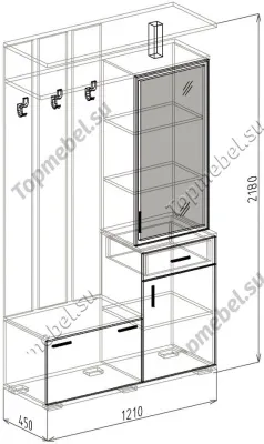 Прихожая Статус (Модуль 15) - Прихожие с зеркалом