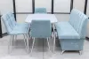 Диван, стол, 4 стула хром (серия Альт ментол) - Кухонные наборыССС