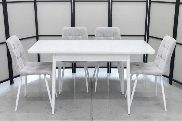 Обеденная группа (стол Ост белый и 4 стула Тетра) - Обеденные группы