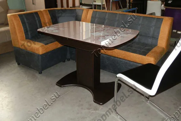 Стол Орион М72 на 1 ножке со стеклянной вставкой - Столы