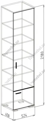 Пенал закрытый Статус (Модуль 5) - Пеналы в прихожую