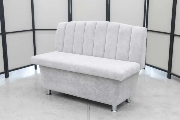 Кухонный прямой диван Альт с ящиком (антивандальный светло-серый) - Кухонные диваны