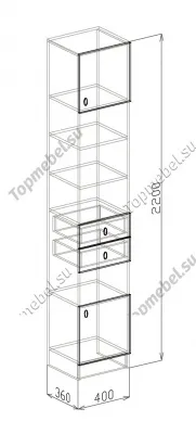 Пенал открытый Вега (Модуль 5) - Пеналы в прихожую