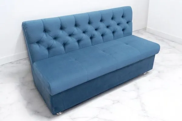 Кухонный прямой диван Лана-1 с каретной стяжкой и ящиком - Кухонные диваны