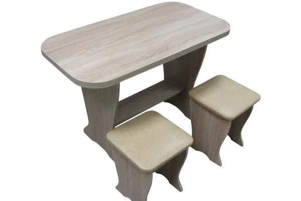 Весна кухонный уголок с раскладным столом (Дуб сонома) - Кухонные уголки со столом и табуретами