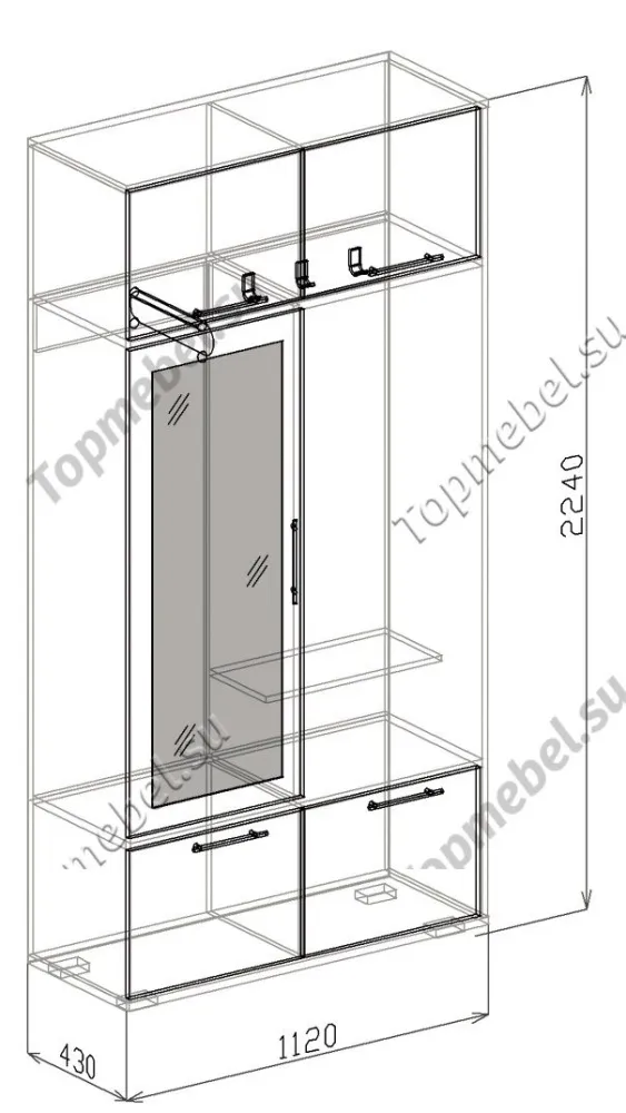 Прихожая Ника-1 купе - Шкафы-купе в прихожую