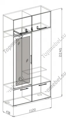 Прихожая Ника-1 купе - Шкафы-купе в прихожую