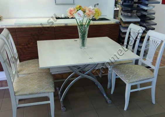 Стол трансформер B2323-2 белое стекло - Столы