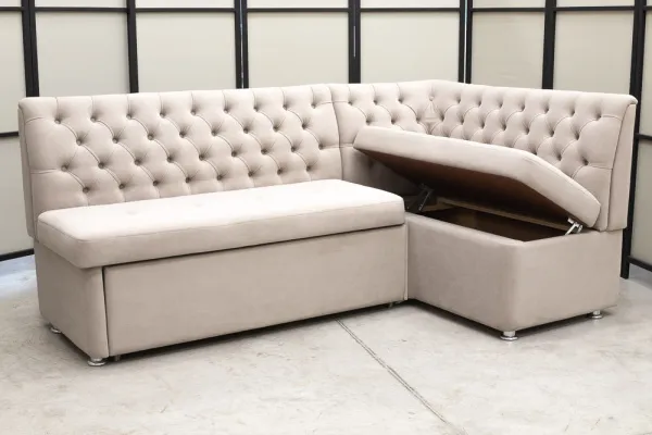 Кухонный угловой диван Денвер с каретной стяжкой - Кухонные диваны