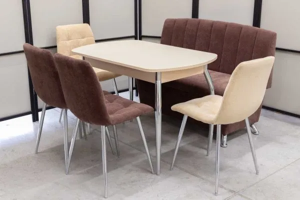 Диван, стол, 4 стула хром (серия Альт ассорти) - Кухонные наборы