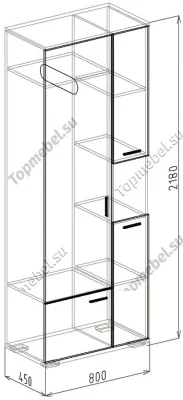 Шкаф комби Статус (Модуль 4) - Шкафы в прихожую