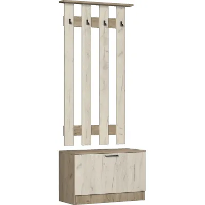 Модульная прихожая-2 Машенька (Серый крафт / Белый крафт) - Малогабаритные прихожие