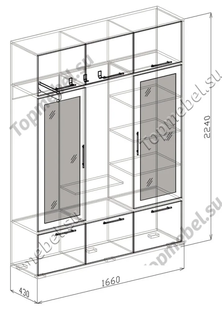 Прихожая Ника-2 купе - Шкафы-купе в прихожую
