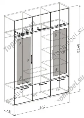Прихожая Ника-2 купе - Шкафы-купе в прихожую