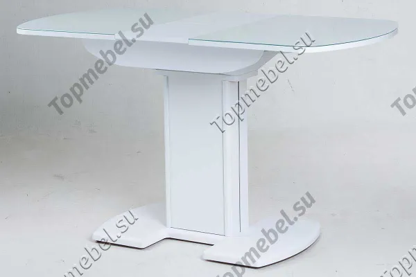 Стеклянный раскладной стол Гала-21 с центральной ножкой (80х120) - Столы