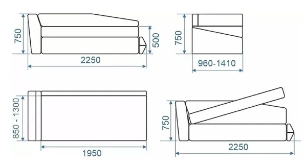 Тахта Шер бежевая правый угол. Фотографии