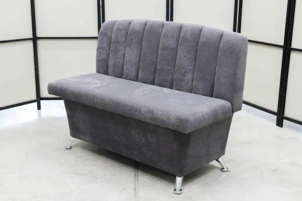 Кухонный прямой диван Альт с ящиком (антивандальный графит) - Кухонные диваны