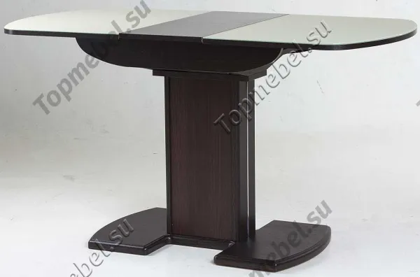 Стеклянный раскладной стол Гала - 20 с центральной ножкой (70х110) - Столы