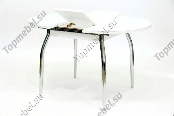 Стеклянный круглый раскладной стол Гала-3 (Портофино Мини) - Столы