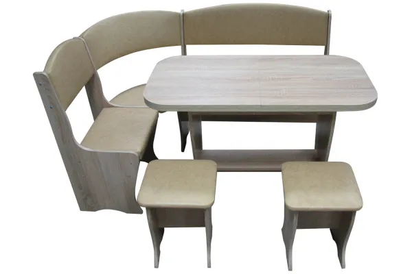 Весна кухонный уголок с раскладным столом (Дуб сонома) - Кухонные уголки со столом и табуретами