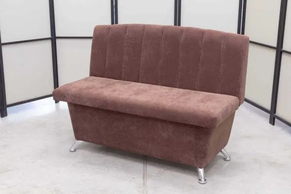 Кухонный прямой диван Альт с ящиком (антивандальный шоколад) - Кухонные диваны