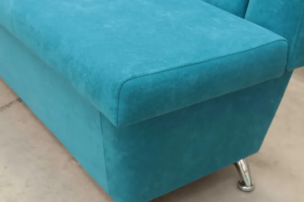 Кухонный прямой диван Альт с ящиком (сине-зеленый) - Кухонные диваны