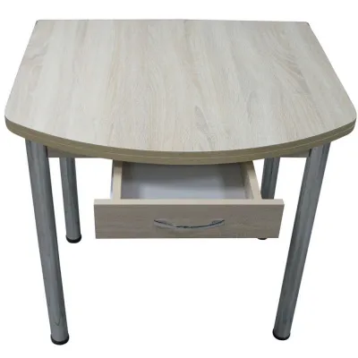 Стол Евро с ящиком Дуб сонома на хромированных ножках - Столы