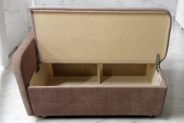 Кухонный прямой диван Таон-3 с ящиком и подлокотником - Кухонные диваны