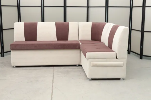 Кухонный угловой диван Толедо (флок) с переменным углом и ящиками - Кухонные диваны