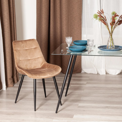 Стул ABRUZZO ( mod. 8060 ) - металл/велюр, 54 х 62 х 83 см, коричневый (HLR11)/черный