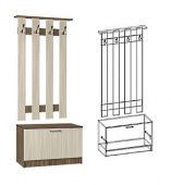 Вешалка с тумбой прихожая МАШЕНЬКА (ясень шимо темный/ясень шимо светлый) Вешалка с тумбой прихожая МАШЕНЬКА (ясень шимо темный/ясень шимо светлый) - Малогабаритные прихожие