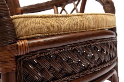 Комплект обеденный "ANDREA" ( стол со стеклом + 4 кресла + подушки) - Pecan Washed (античн. орех), Ткань рубчик, цвет кремовый Комплект обеденный "ANDREA" ( стол со стеклом + 4 кресла + подушки) - Pecan Washed (античн. орех), Ткань рубчик, цвет кремовый