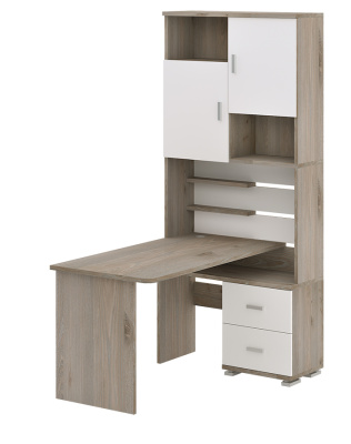 Компьютерный стол СР-720-140 - корпус нельсон, фасады белый жемчуг, столешница нельсон