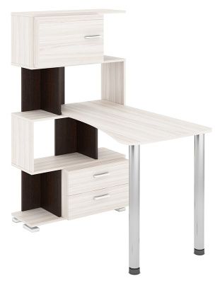 Компьютерный стол СЛ-5-4СТ-2+БД+БЯ - корпус карамель, фасады венге, столешница карамель, ящики карамель