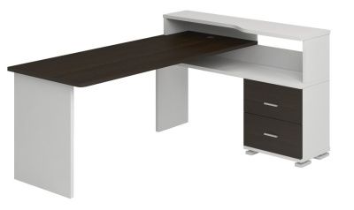 Компьютерный стол СР-620-180С - корпус белый жемчуг, фасады венге, столешница венге