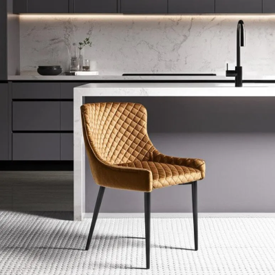 Стул ELI (mod. 8202) / 1 шт. в упаковке - металл/ткань, 53x61,5x83 см, коричневый (G-062-61)/черный