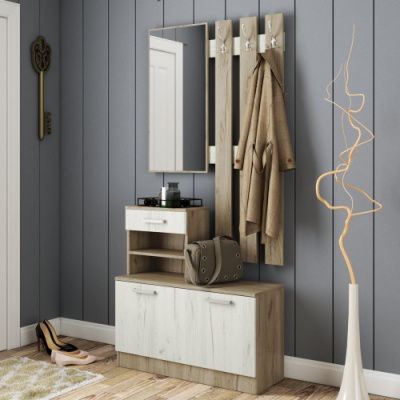 Прихожая Ната-Лина М (Серый крафт / Белый крафт) - Готовые прихожие