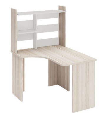 Стол СКЛ-Угл120+НКЛ-100 (без тумбы) - карамель - белый жемчуг