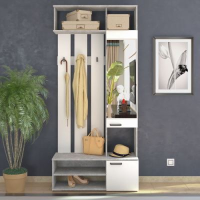 Прихожая Орион-2 (Ателье светлое / Белый) - Готовые прихожие