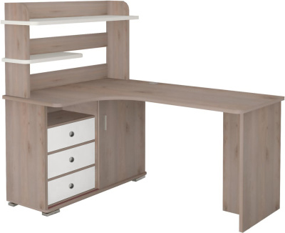 Компьютерный стол СР-165 - корпус нельсон, фасад белый жемчуг, столешница нельсон